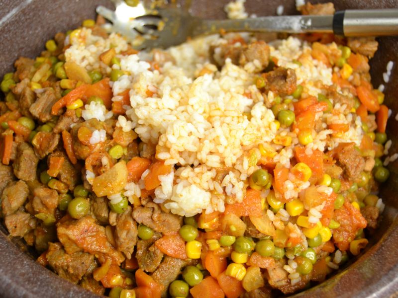 Zeleninovo - mäsové rizoto 