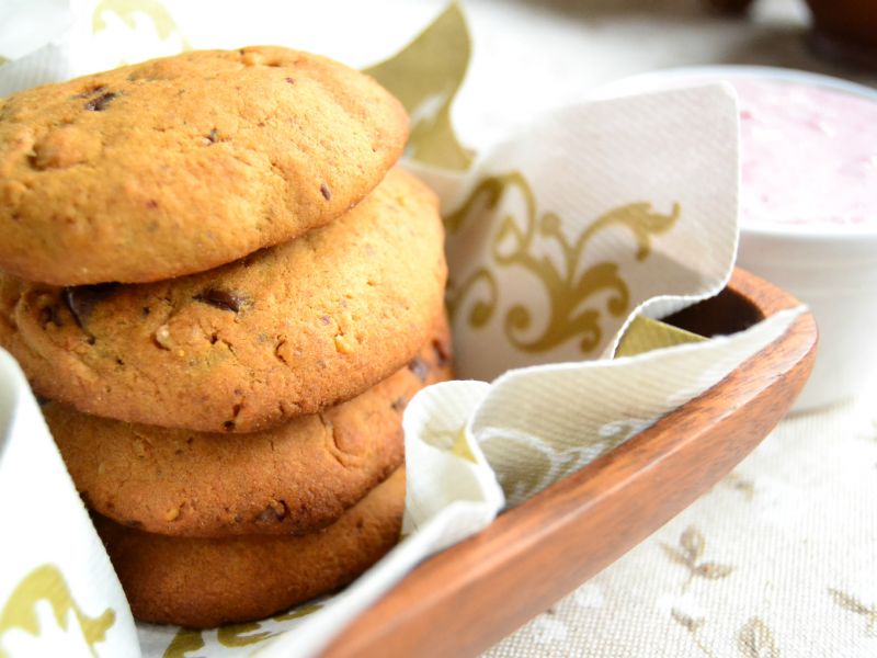 Cookies s tvarohovo – jahodovým dipom